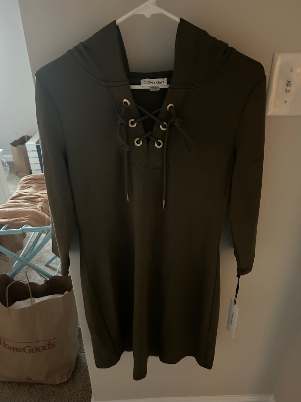 Calvin Kline  soft olive green Jersey dress- NWT